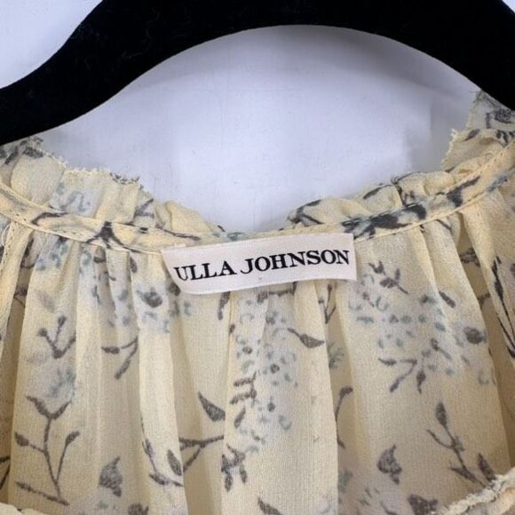 Ulla Johnson Women's Silk Blouse Floral Rooney‎ Acacia Ruffle Yellow Size 0 XS - Picture 11 of 13